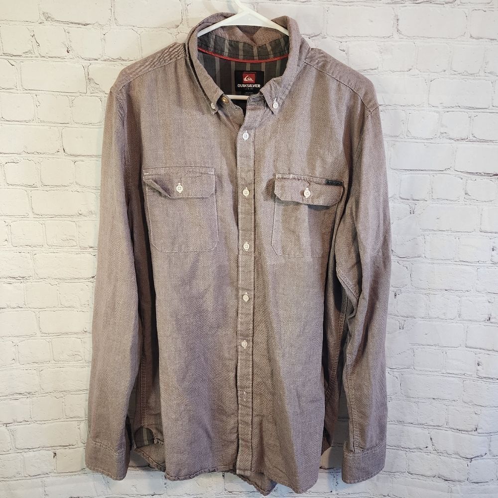 Men's Quicksilver Button Down Longsleeve Shirt, S… - image 1